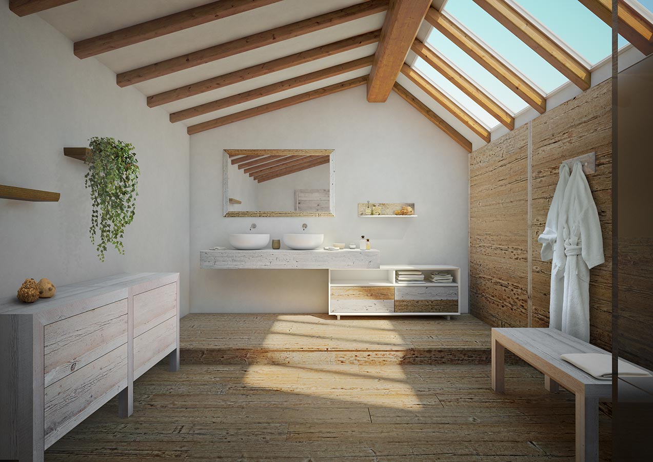 Progetto di arredamento sala da bagno mobili bagno linea for Mobili in legno